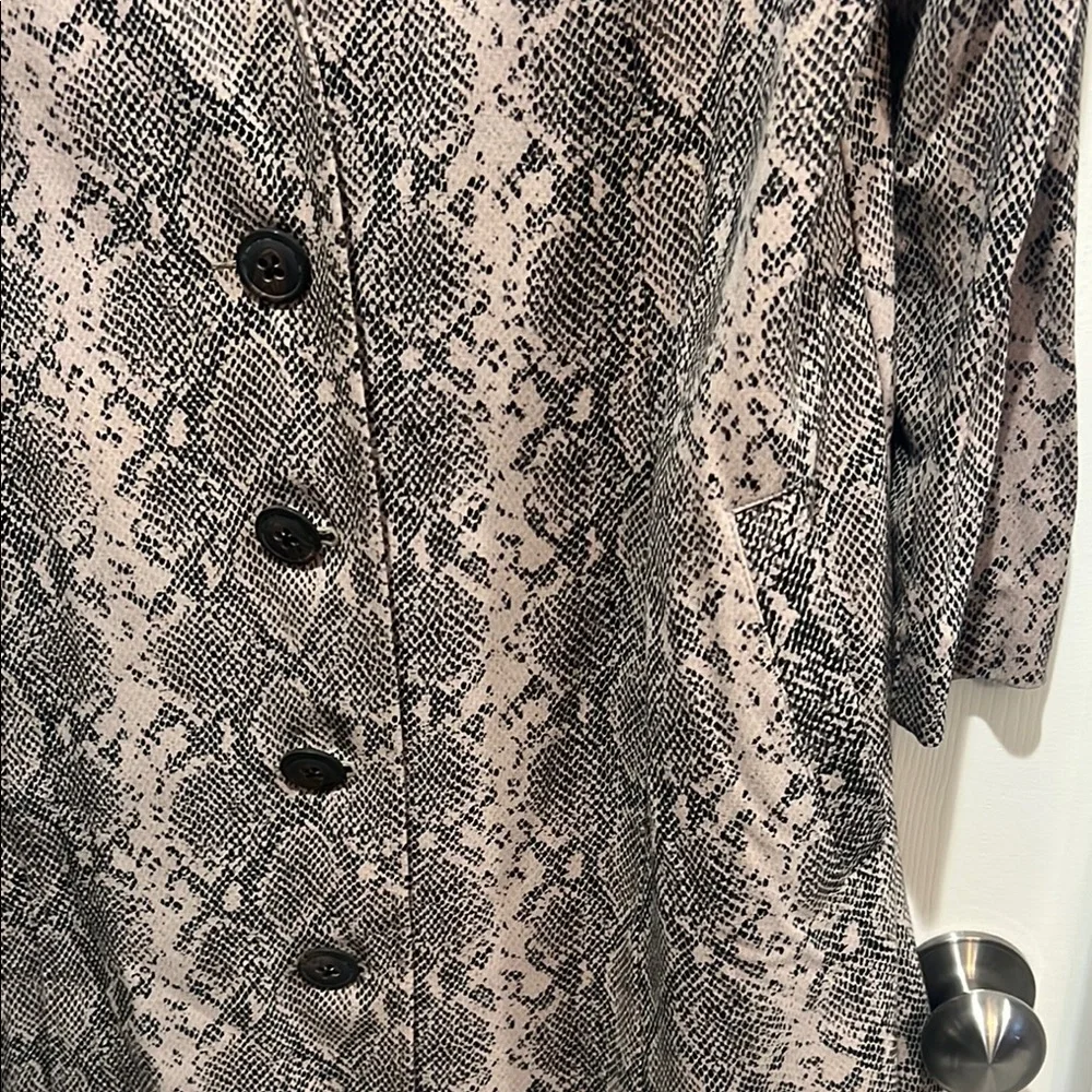 CAbi Brown and Black Trench Coat with Snakeskin Pattern - Picture 3 of 9